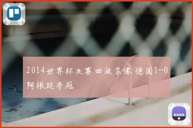 2014世界杯决赛回放录像 德国1-0阿根廷夺冠